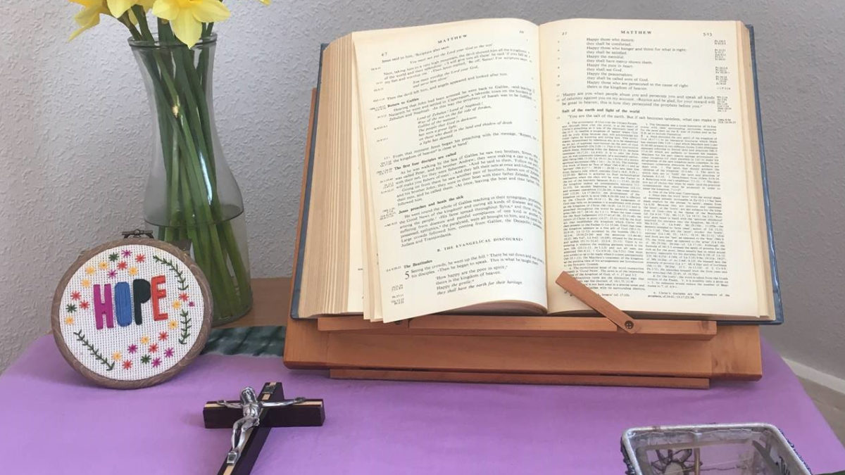 Barbara set up a special space for prayer in her home