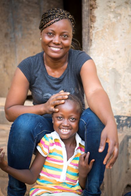 Fatmata with her daughter