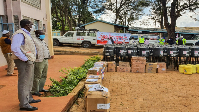 Distribution of hand sanitiser