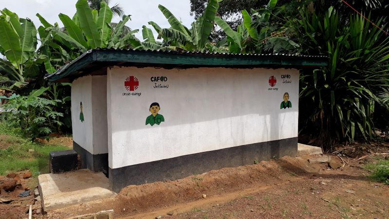 A new toilet block at a school in Liberia