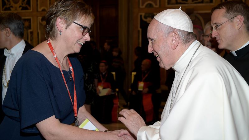Christine Allen meeting Pope Francis