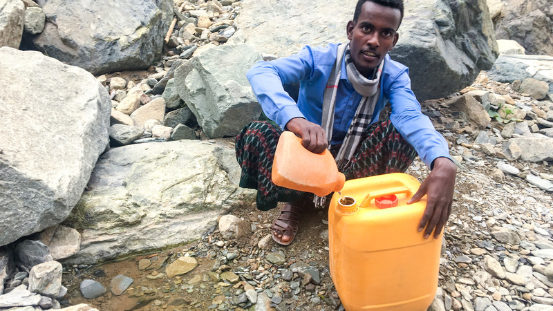 Abdella at water source