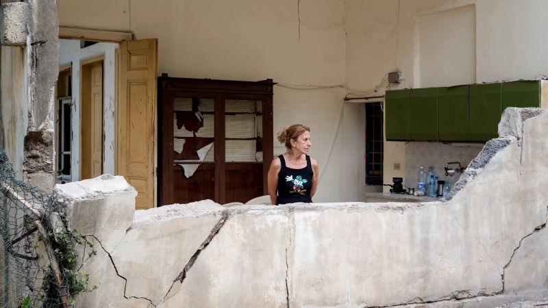 The view inside a damaged home in Beirut