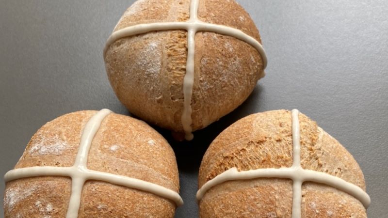 Savoury hot cross buns