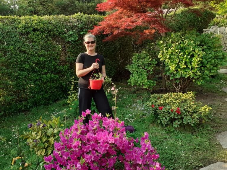 Helena in her garden