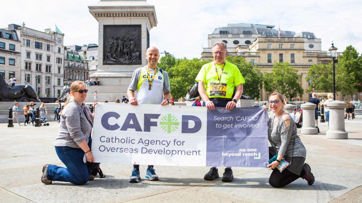 CAFOD runners fundraising at London Landmarks Half Marathon