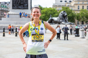 CAFOD runner celebrates completing the Half Marathon