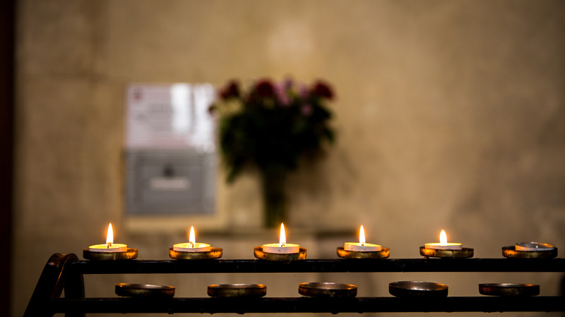 Candles in a cathedral