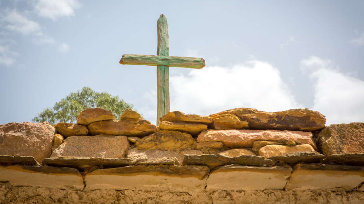 A cross on a roof in Ethiopia