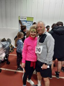 Frank Cottrell-Boyce with his family at the Christmas Fun Run in Liverpool!
